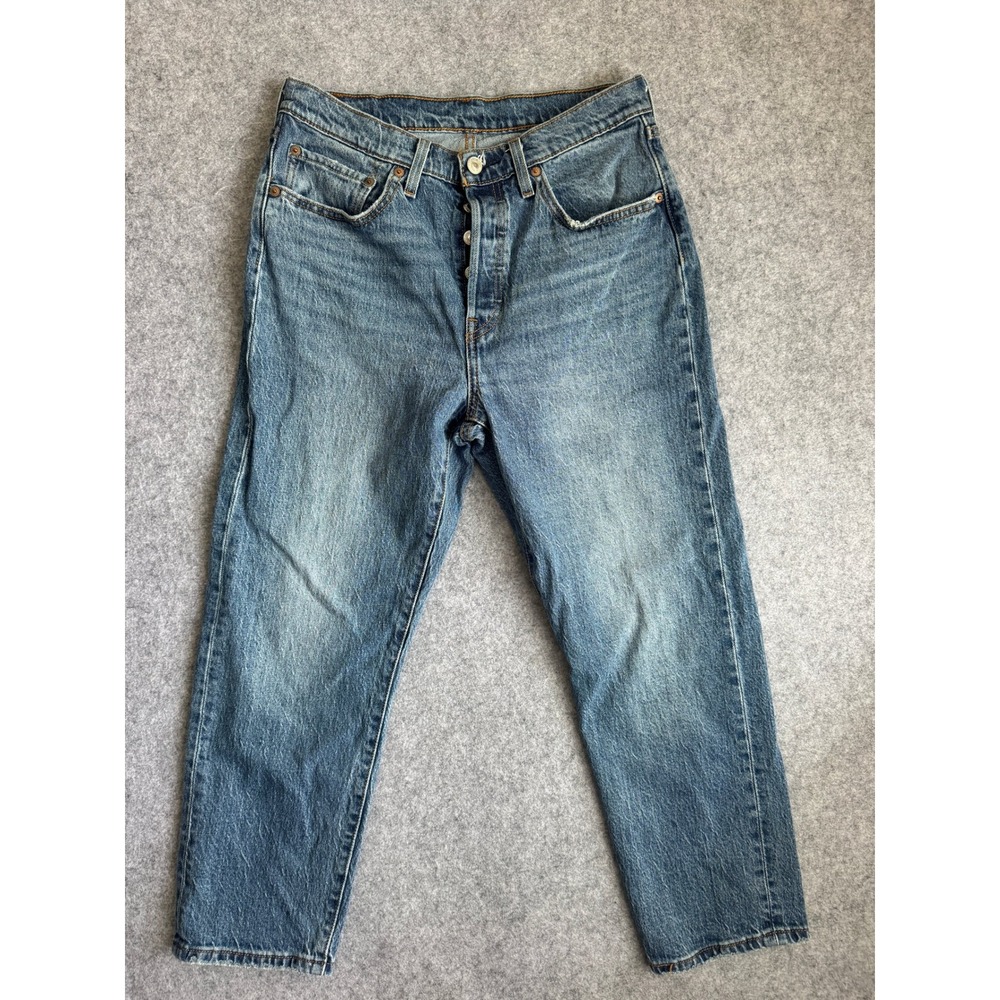 Levi's Women 501 Original Fit Jeans W30 L26 Blue Medium Wash Button Fly Cotton